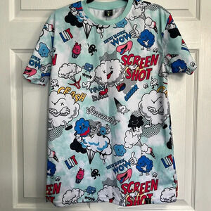 Screenshot Men's Medium BUBBLE CRASH PATTERN TEE -S11095 (TEAL)
